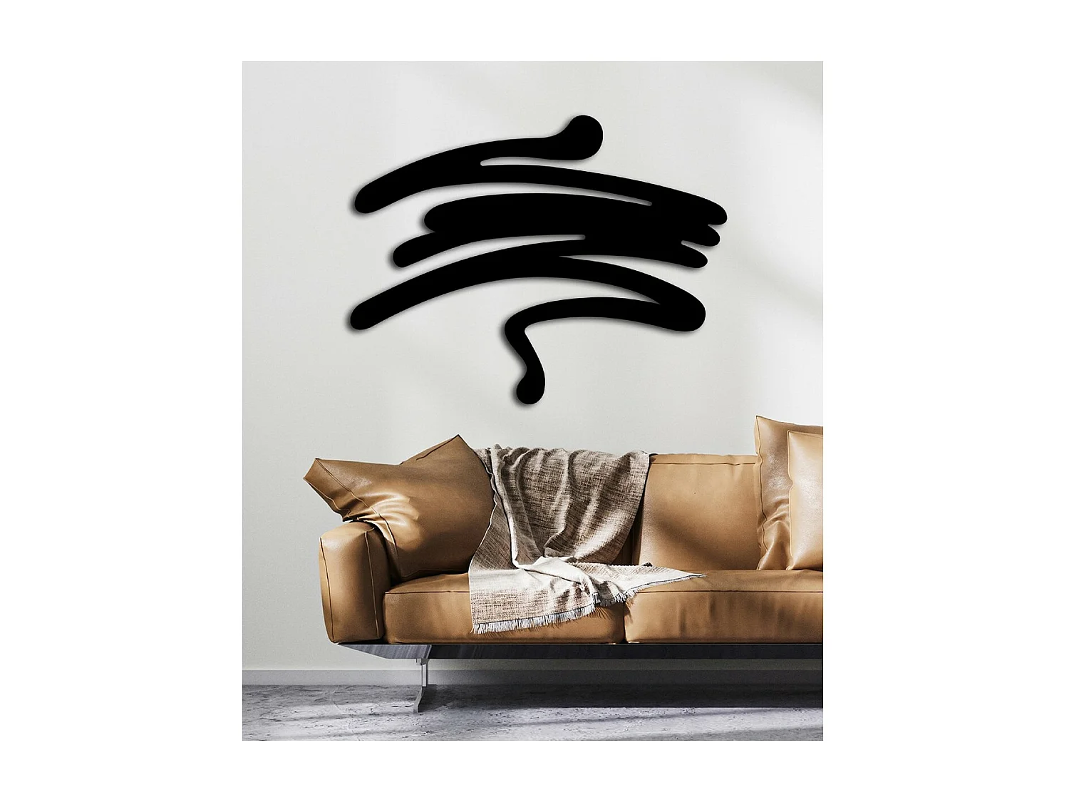 Décoration en Métal Tronçon, Noir, 101x3x77 cm, EPIKASA