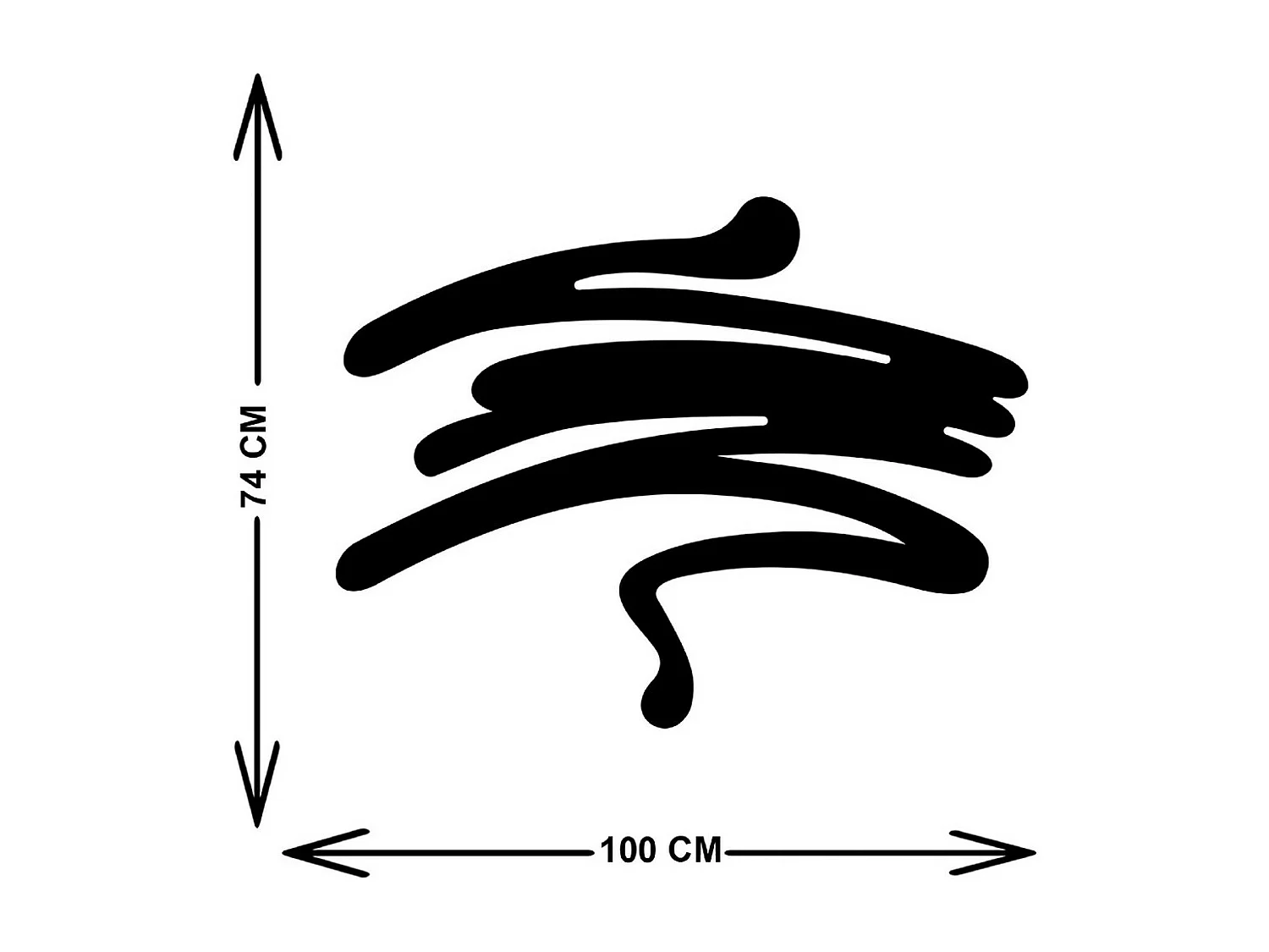 Décoration en Métal Tronçon, Noir, 101x3x77 cm, EPIKASA