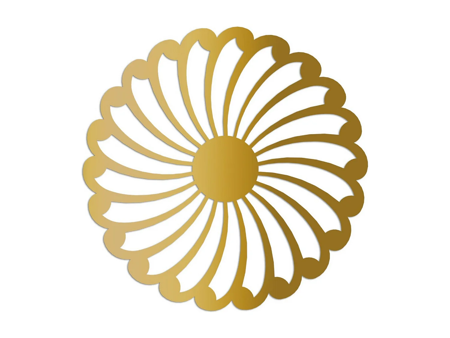 Décoration en Métal Fleur 6, Or, 50x3x50 cm, EPIKASA