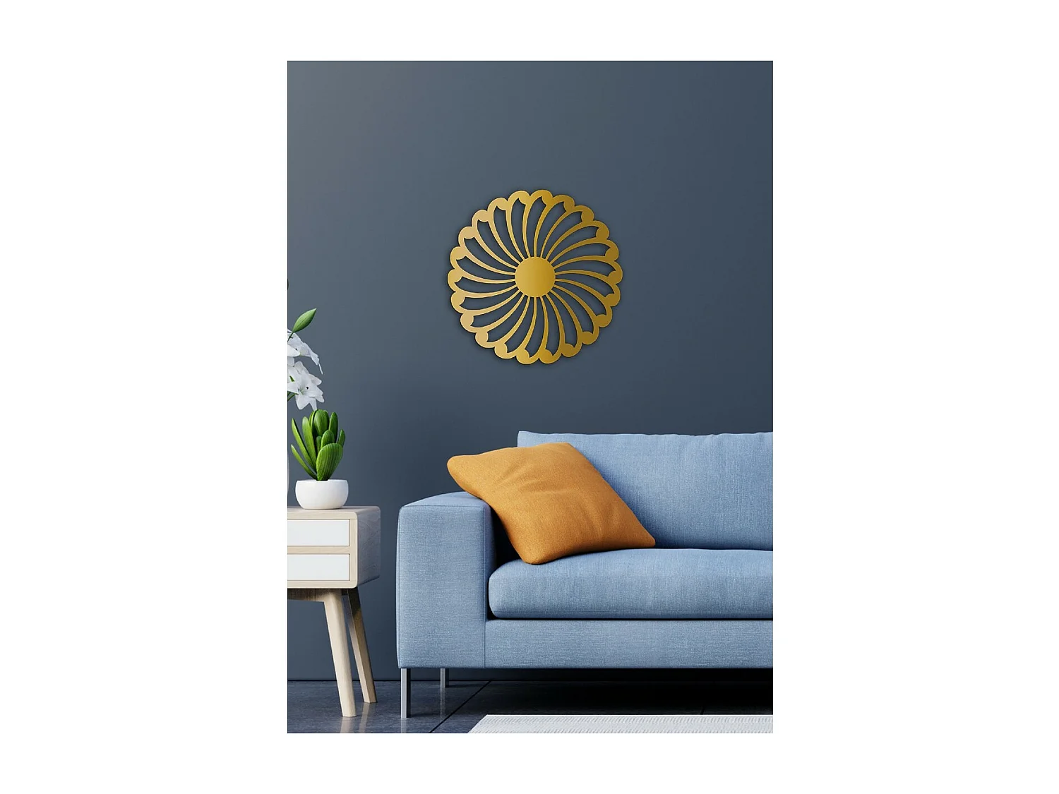 Décoration en Métal Fleur 6, Or, 50x3x50 cm, EPIKASA