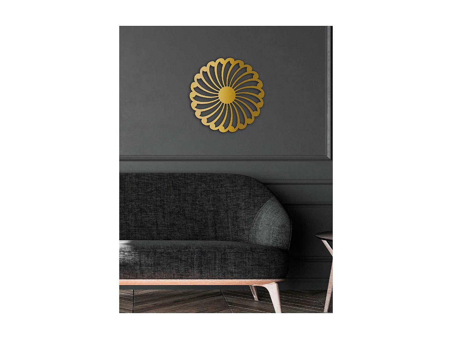 Décoration en Métal Fleur 6, Or, 50x3x50 cm, EPIKASA