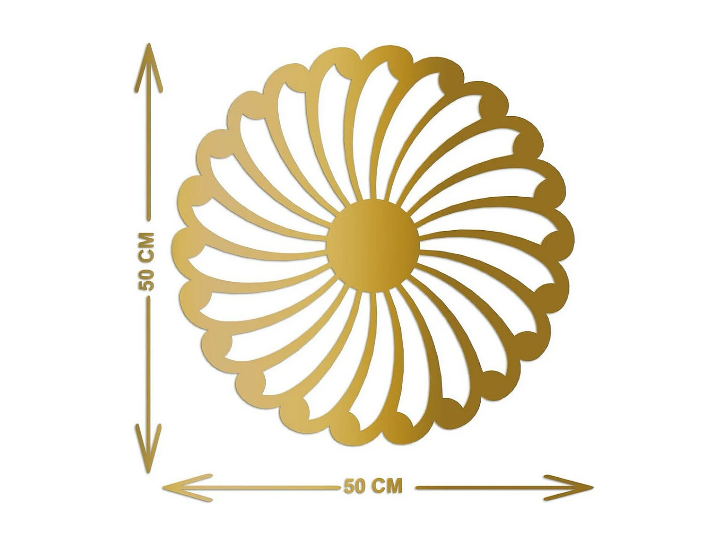 Décoration en Métal Fleur 6, Or, 50x3x50 cm, EPIKASA