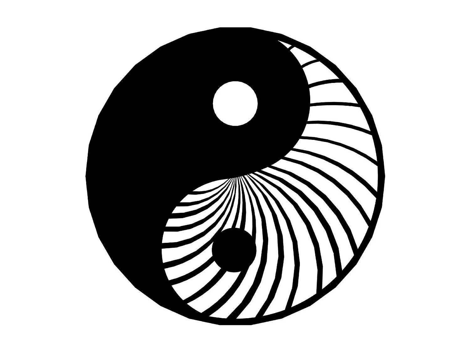 Décoration en Métal Yin Yang, Noir, 60x3x60 cm, EPIKASA