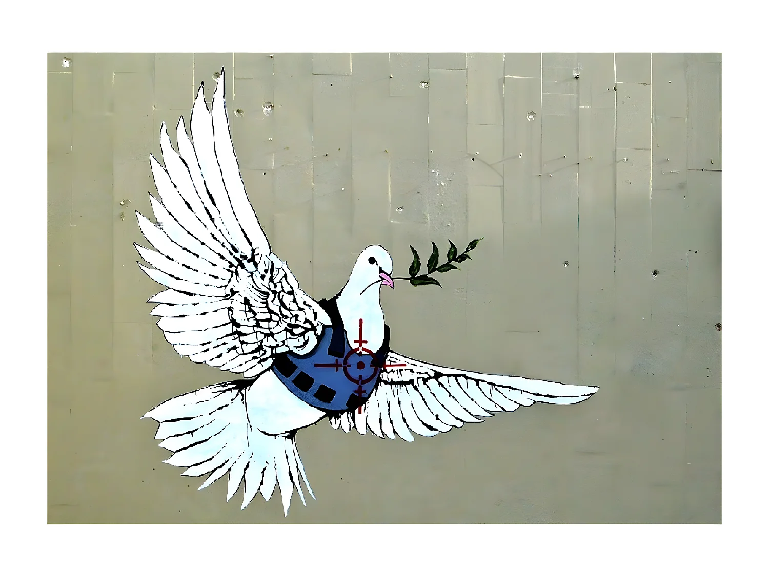 Impressão em Tela Banksy Pomba da Paz, Multicolorido, 100x3x70 cm, EPIKASA