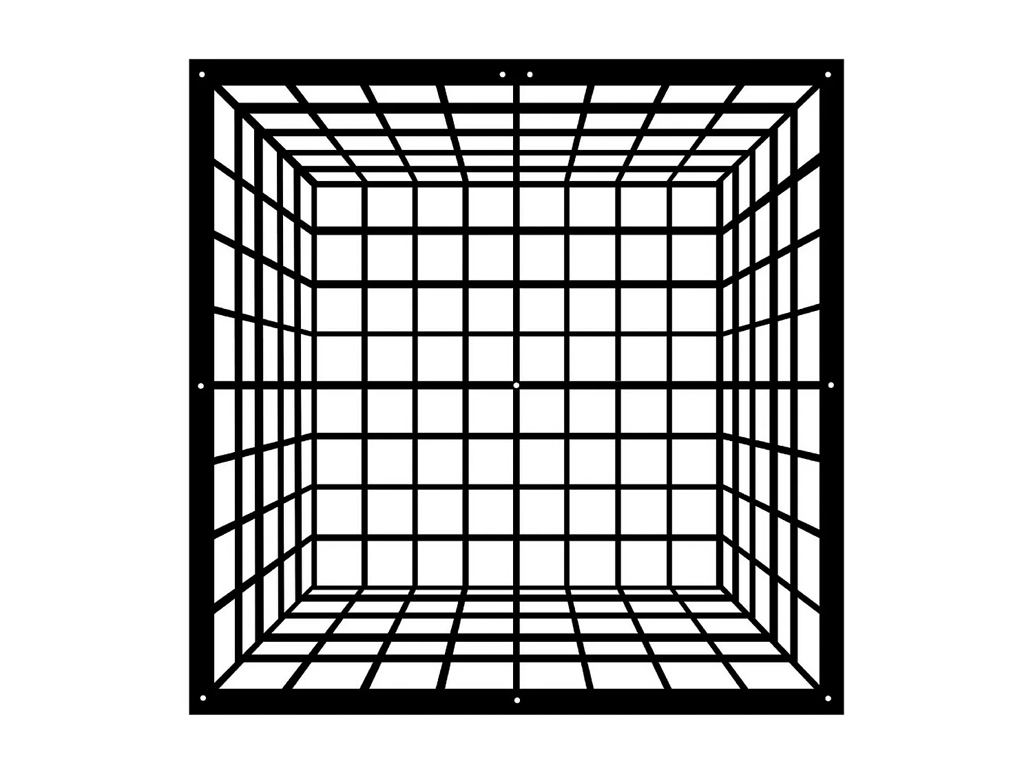 Décoration en Métal Cube 2, Noir, 60x3x60 cm, EPIKASA