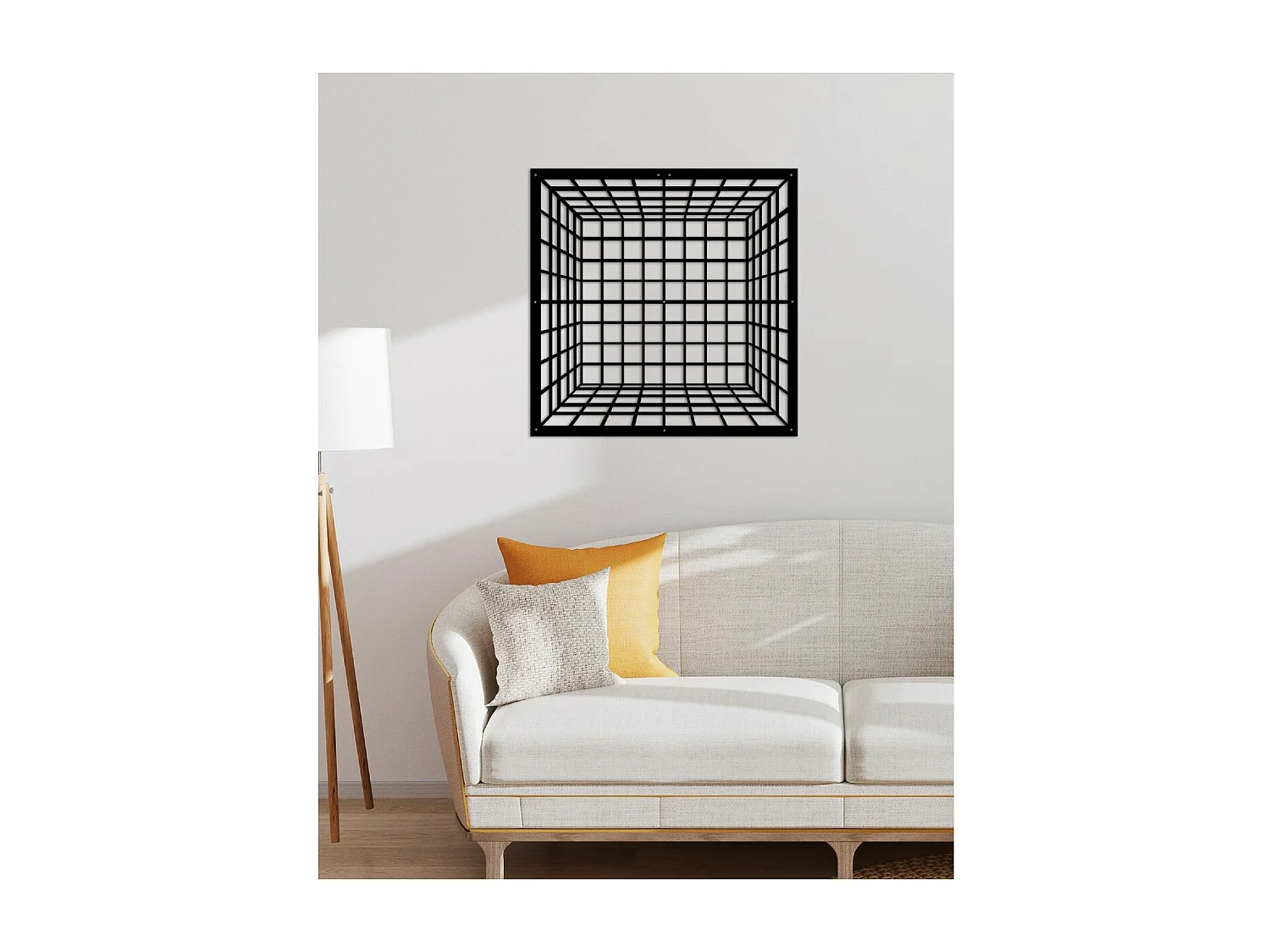 Décoration en Métal Cube 2, Noir, 60x3x60 cm, EPIKASA