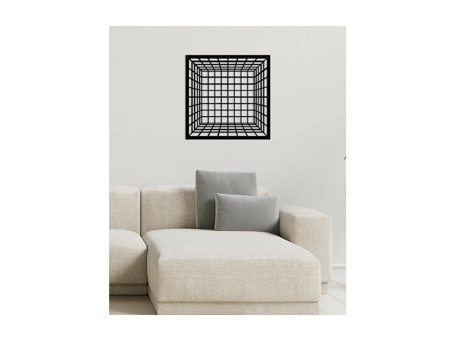 Décoration en Métal Cube 2, Noir, 60x3x60 cm, EPIKASA