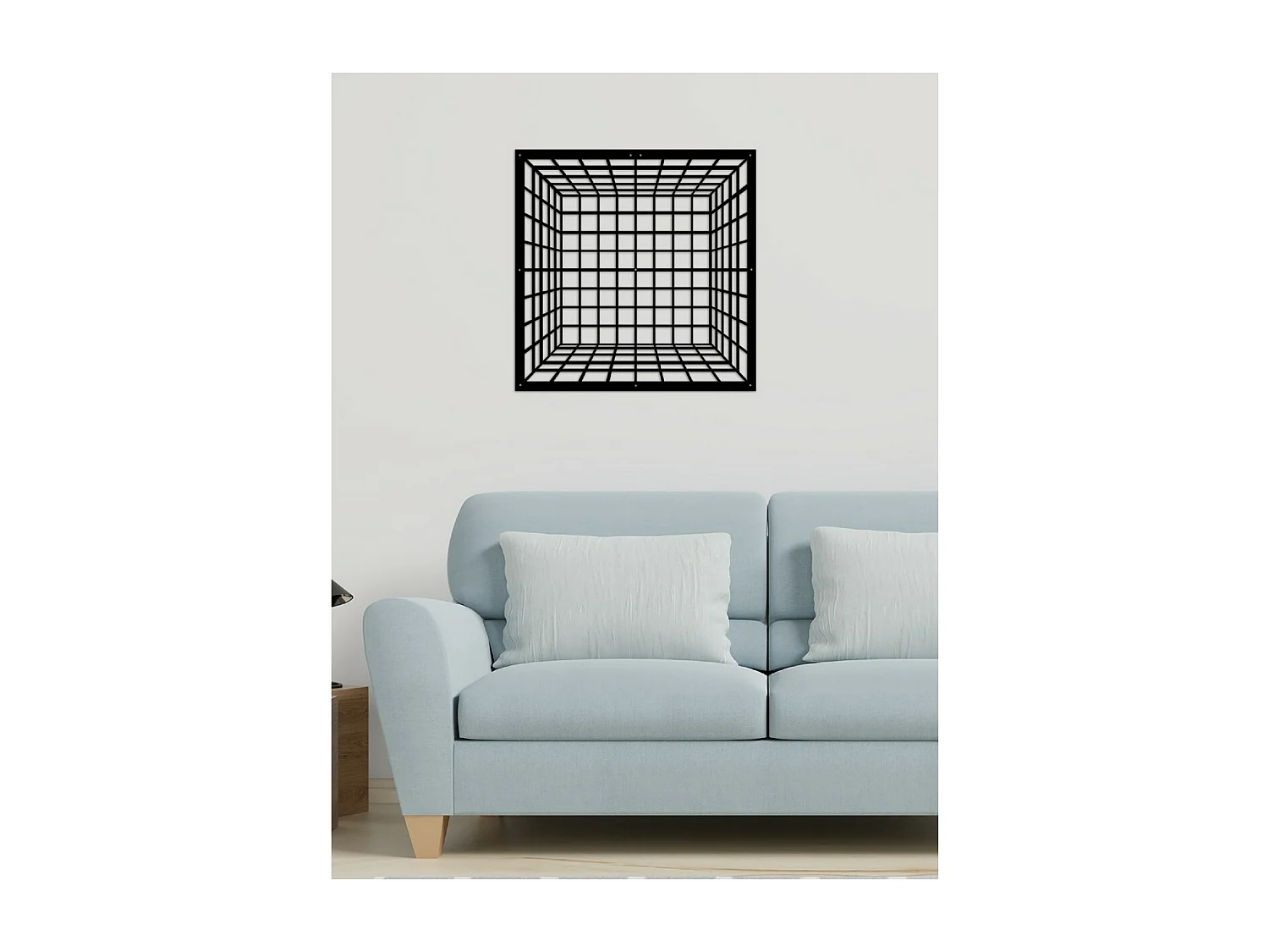 Décoration en Métal Cube 2, Noir, 60x3x60 cm, EPIKASA