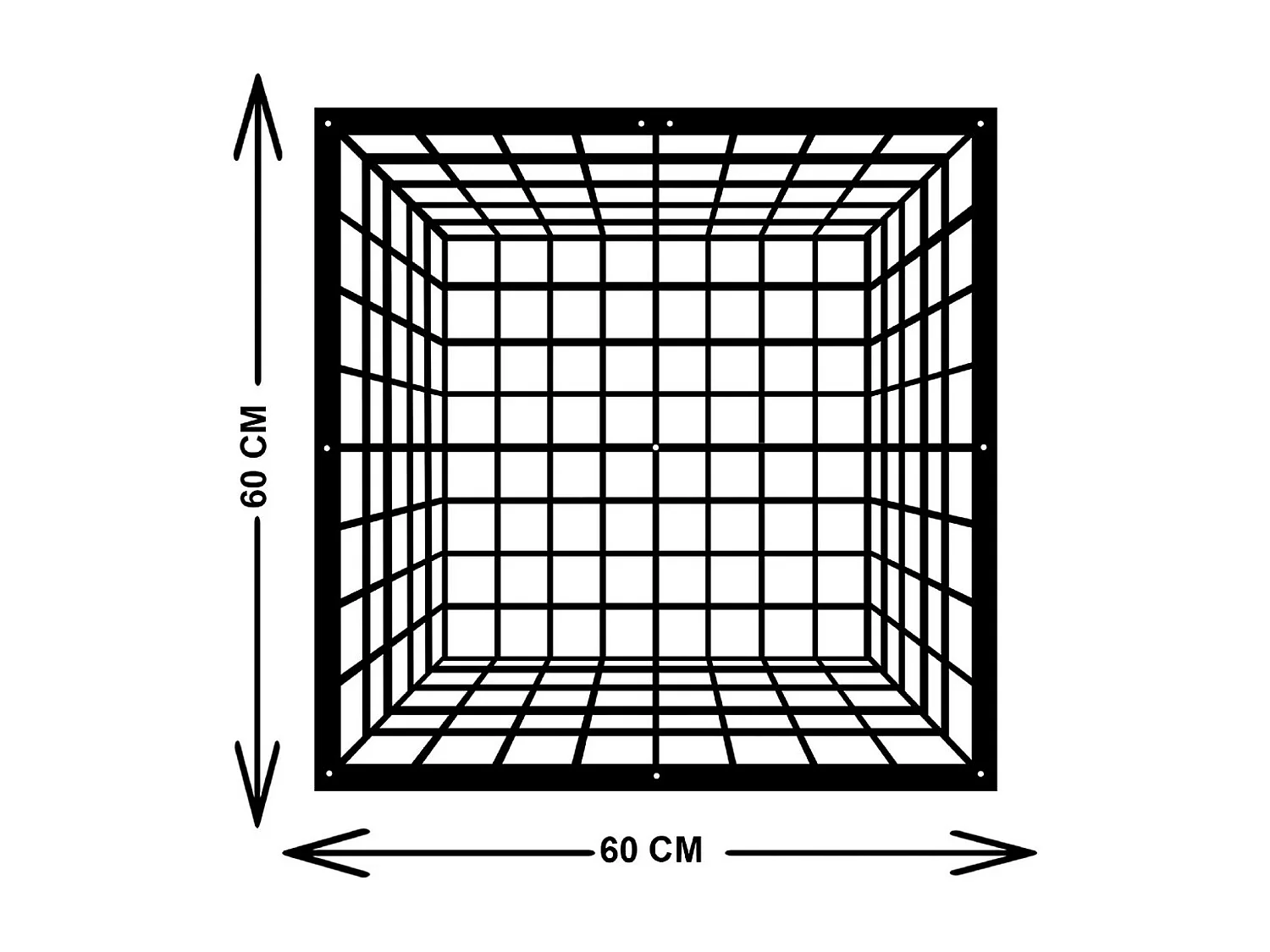 Décoration en Métal Cube 2, Noir, 60x3x60 cm, EPIKASA