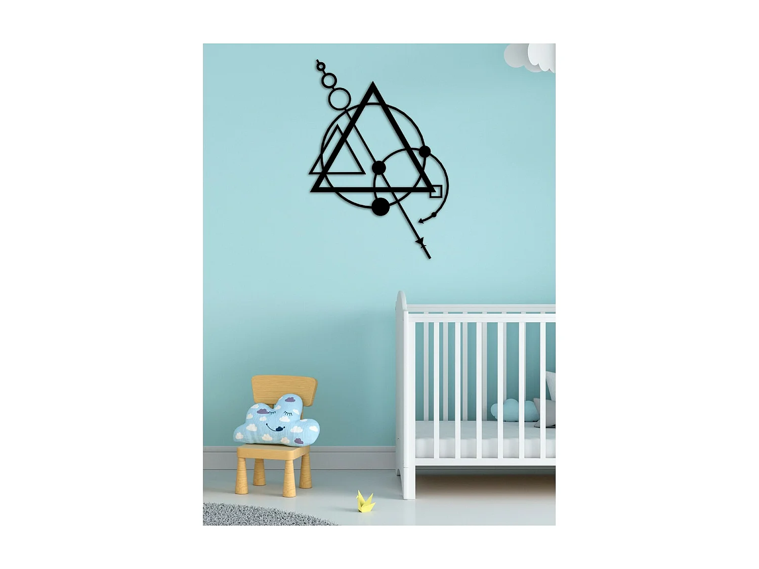 Décoration en Métal Composition Géométrique 6, Noir, 57x3x80 cm, EPIKASA