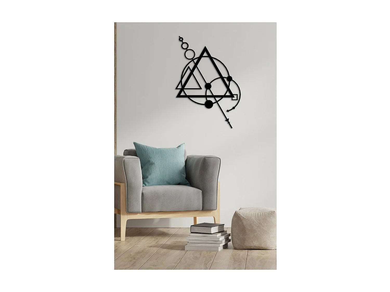 Décoration en Métal Composition Géométrique 6, Noir, 57x3x80 cm, EPIKASA