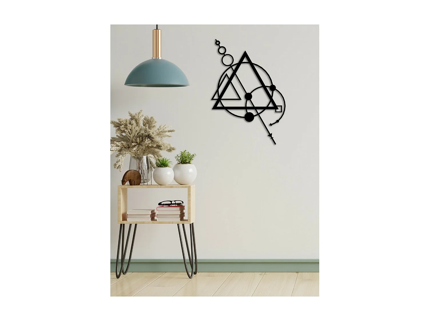 Décoration en Métal Composition Géométrique 6, Noir, 57x3x80 cm, EPIKASA