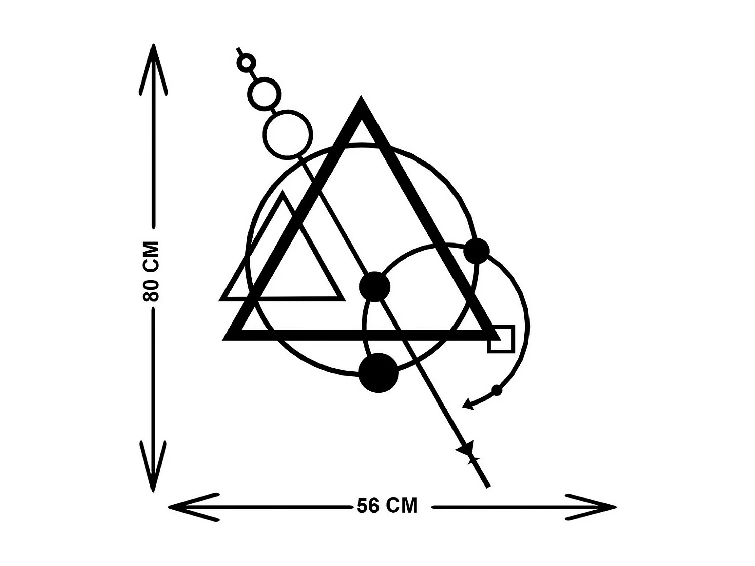 Décoration en Métal Composition Géométrique 6, Noir, 57x3x80 cm, EPIKASA