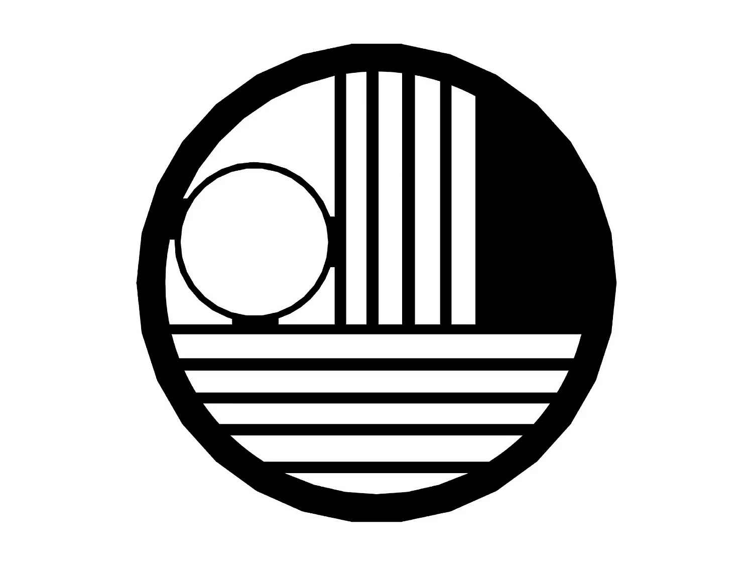 Metalen Decoratie Geometrische Cirkel 2 - Zwart - 76x3x76 cm - EPIKASA