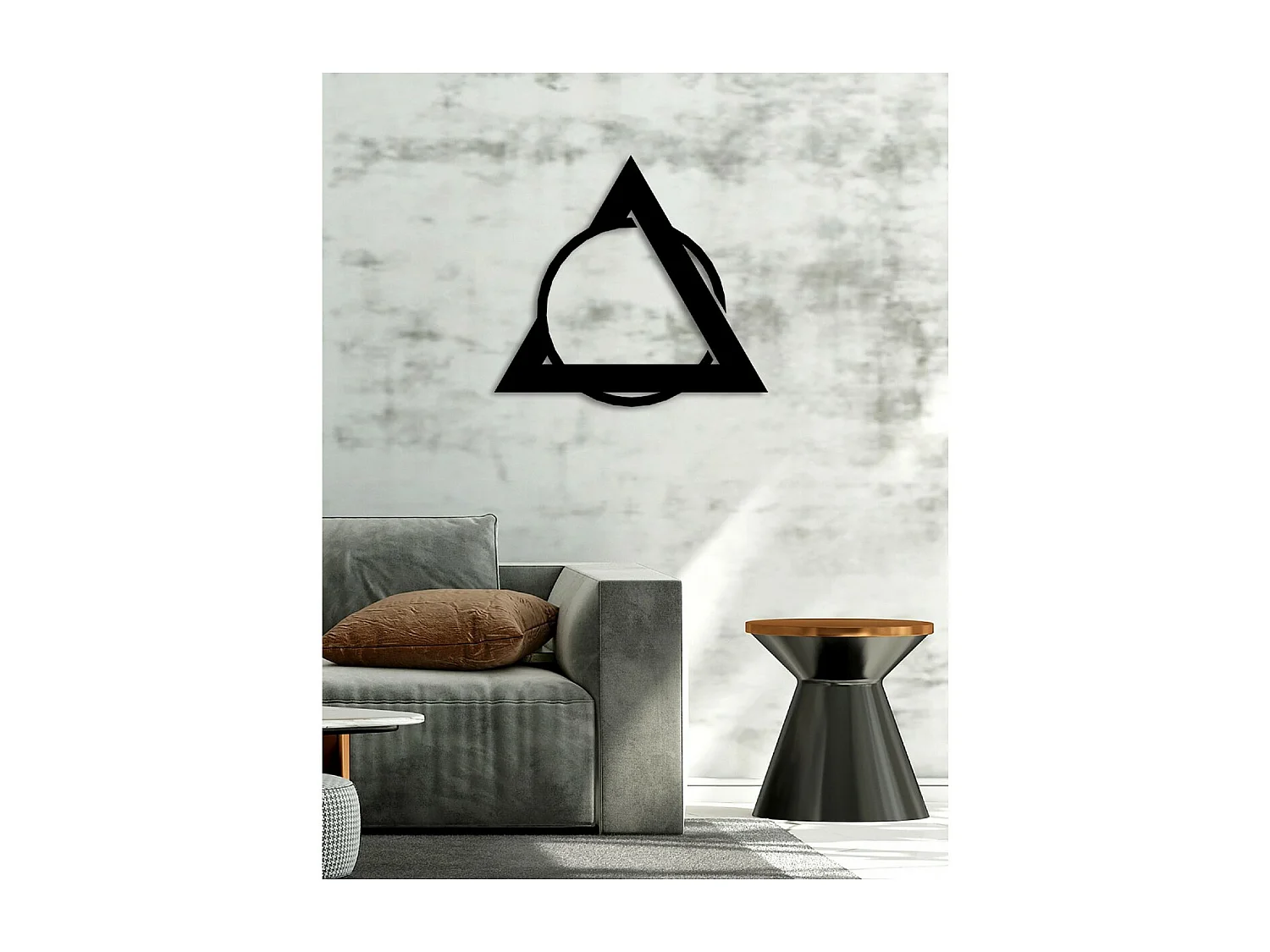 Decorazione in Metallo Triangoli 10, Nero, 50x3x46 cm, EPIKASA