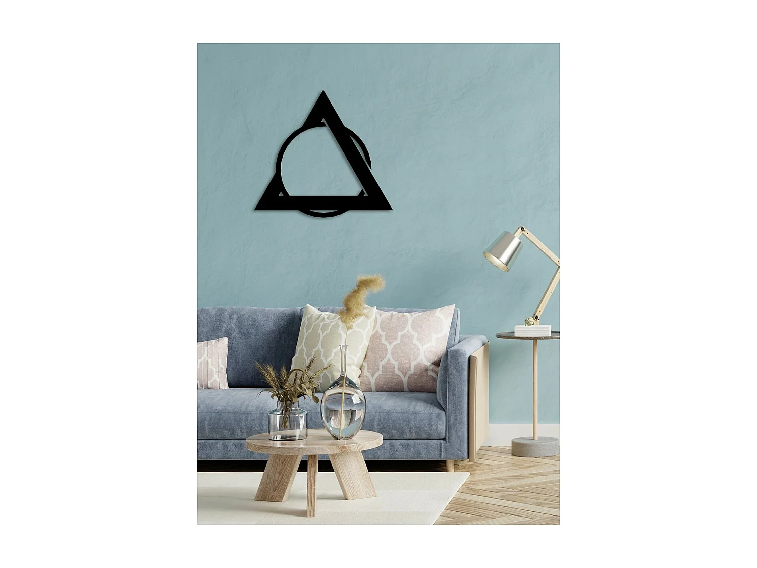 Decorazione in Metallo Triangoli 10, Nero, 50x3x46 cm, EPIKASA