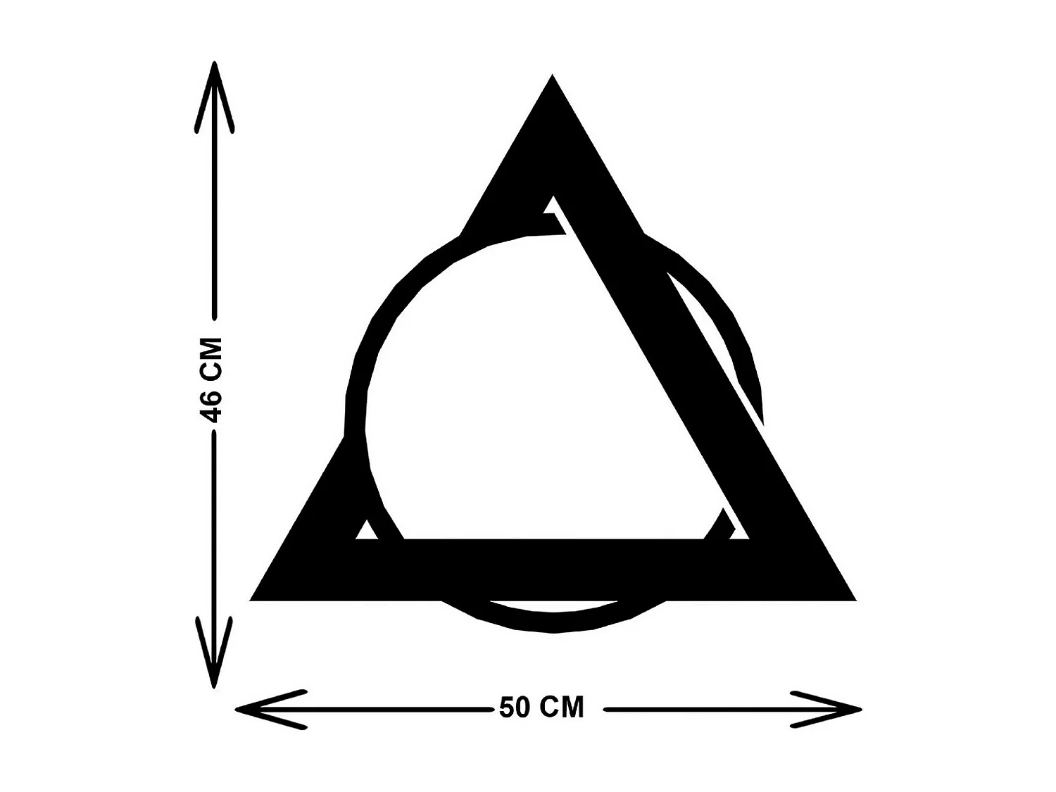 Decorazione in Metallo Triangoli 10, Nero, 50x3x46 cm, EPIKASA