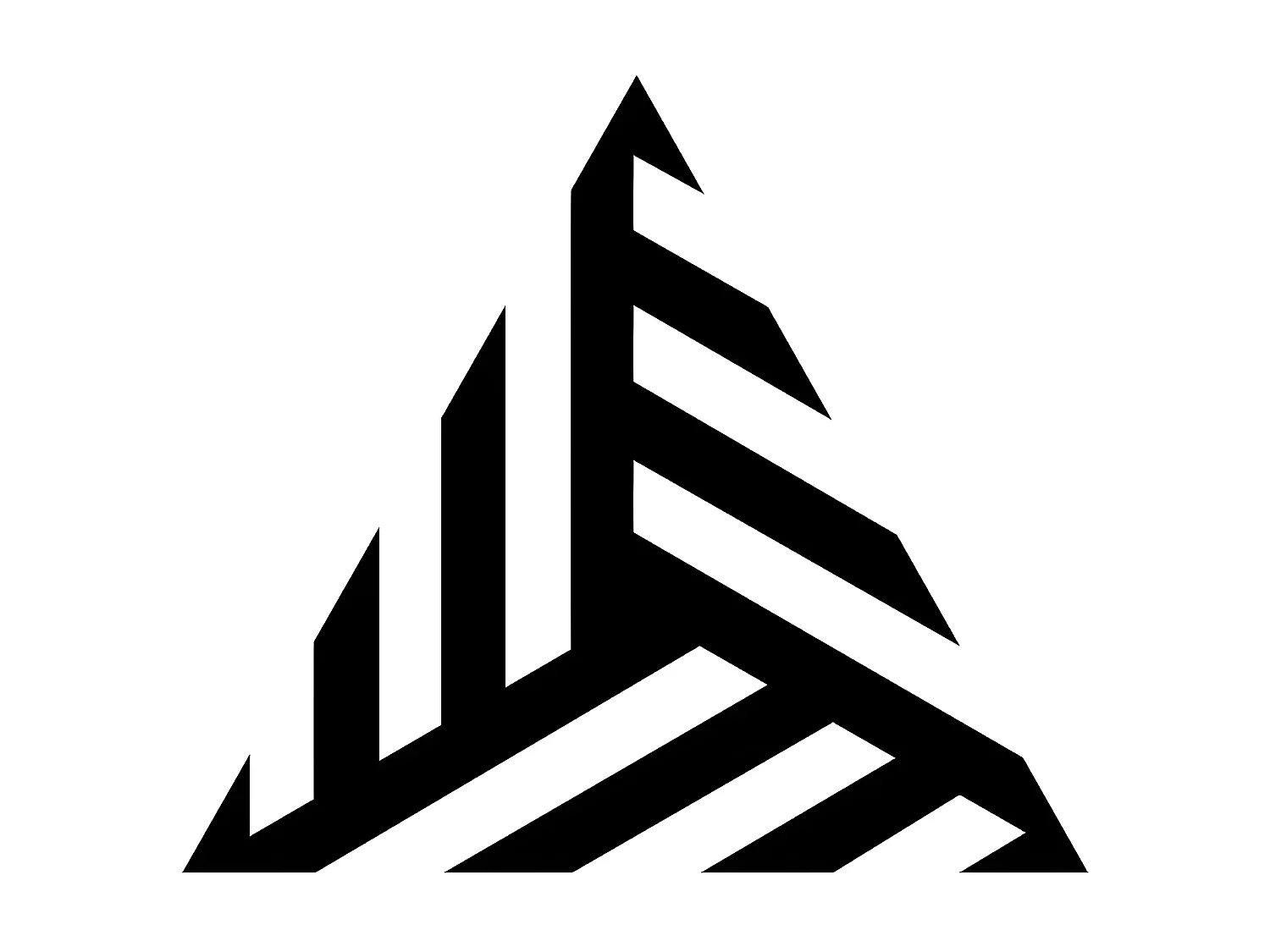 Metalen Decoratie Driehoeken 9 - Zwart - 50x3x44 cm - EPIKASA