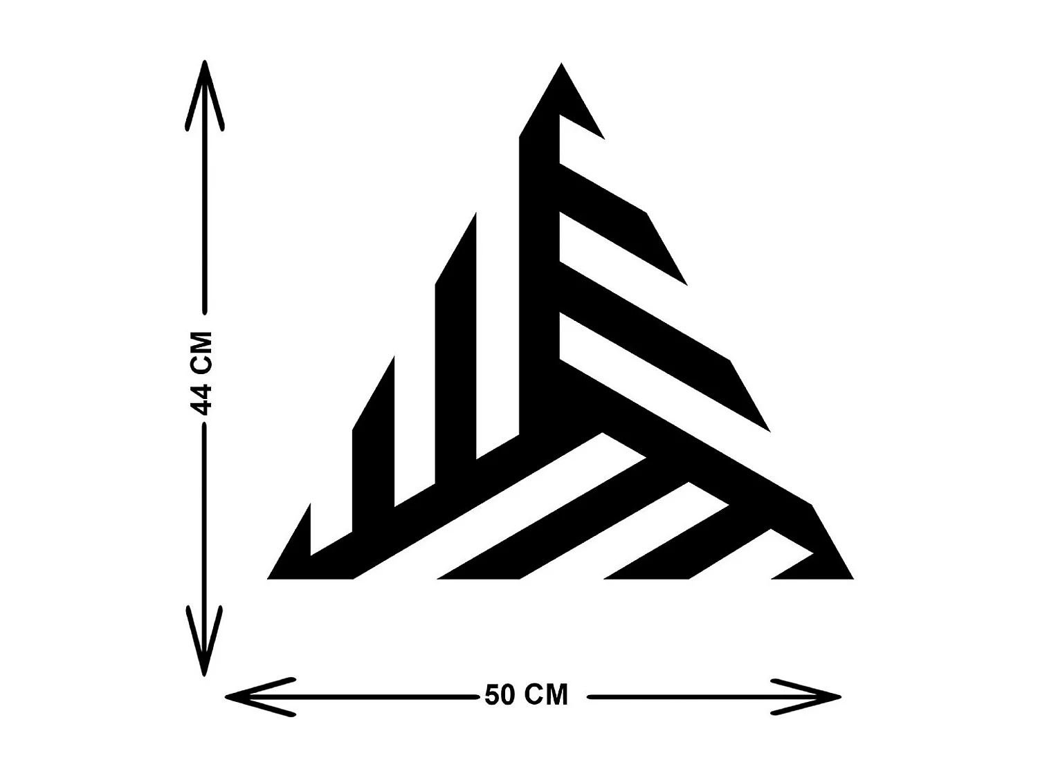 Metalen Decoratie Driehoeken 9 - Zwart - 50x3x44 cm - EPIKASA