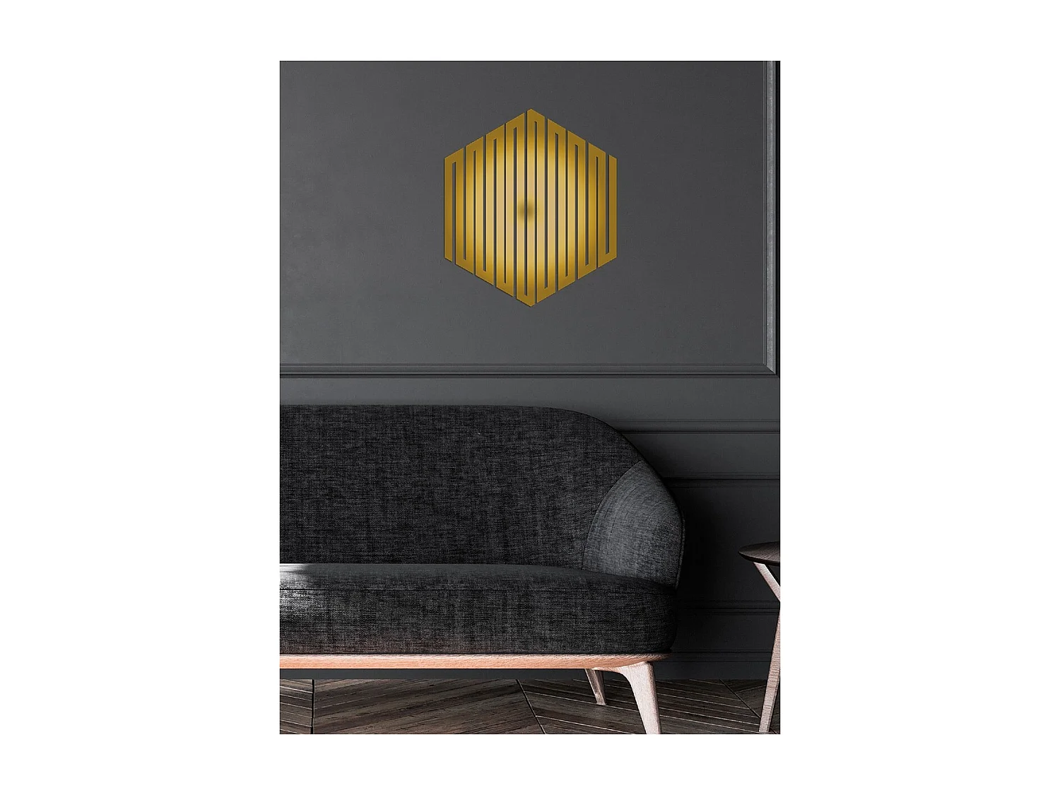 Decorazione in Metallo Esagono 1, Oro, 50x3x58 cm, EPIKASA