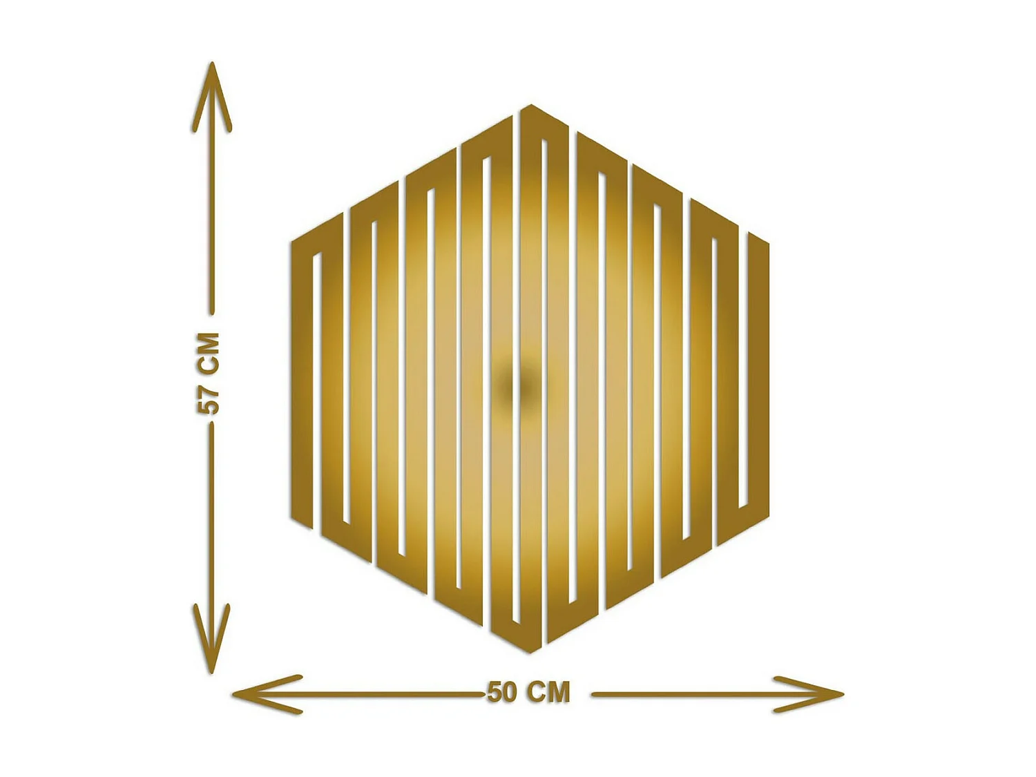 Decorazione in Metallo Esagono 1, Oro, 50x3x58 cm, EPIKASA