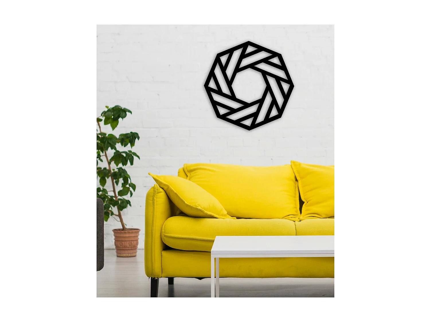 Decoración de Metal Octágono, Negro, 50x3x50 cm, EPIKASA