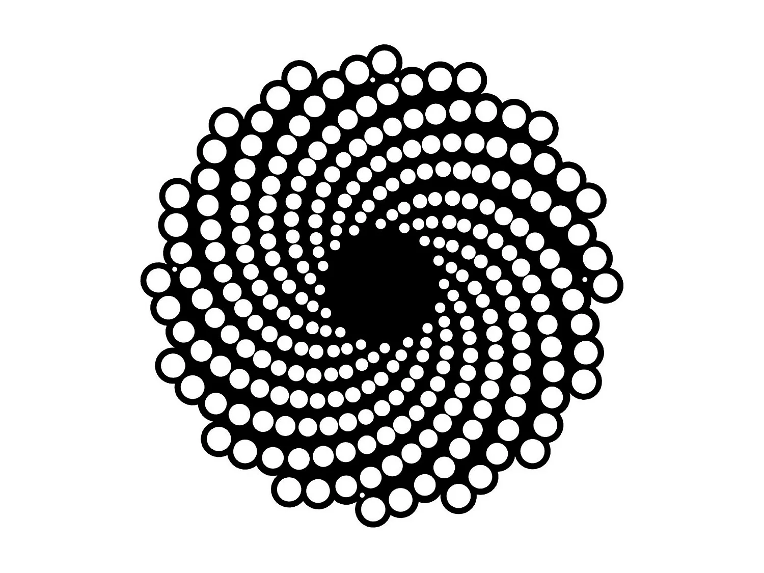 Metalen Decoratie Mandala 1 - Zwart - 50x3x50 cm - EPIKASA