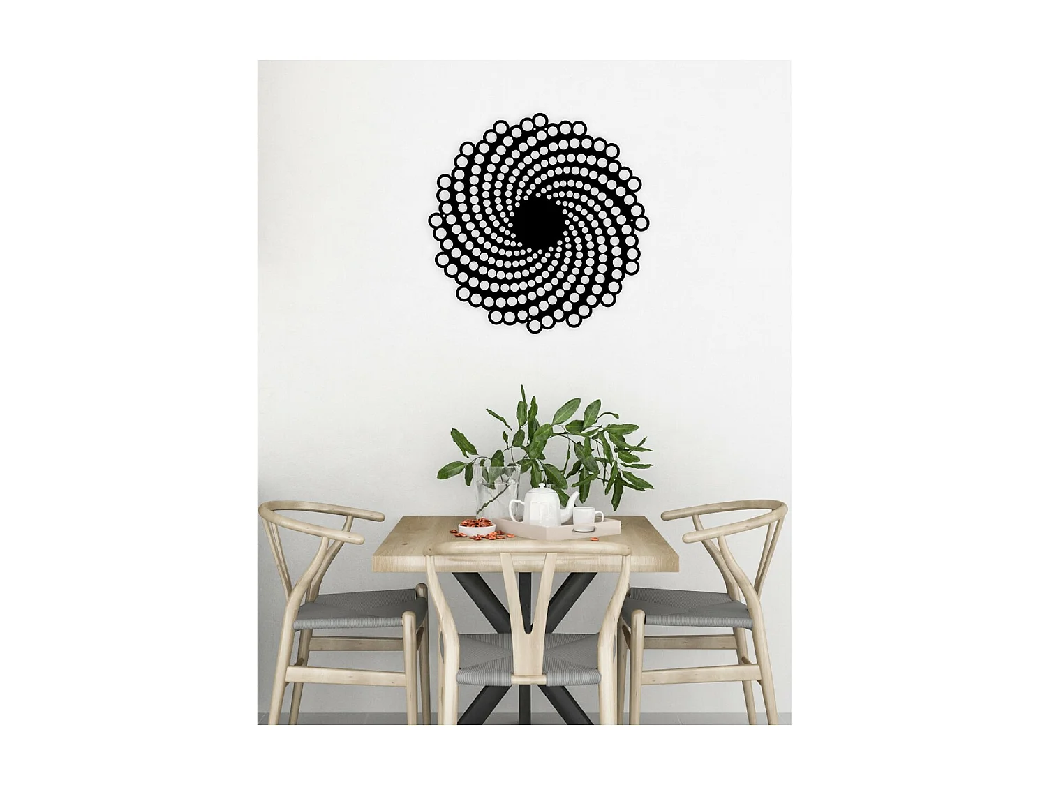 Metalen Decoratie Mandala 1 - Zwart - 50x3x50 cm - EPIKASA