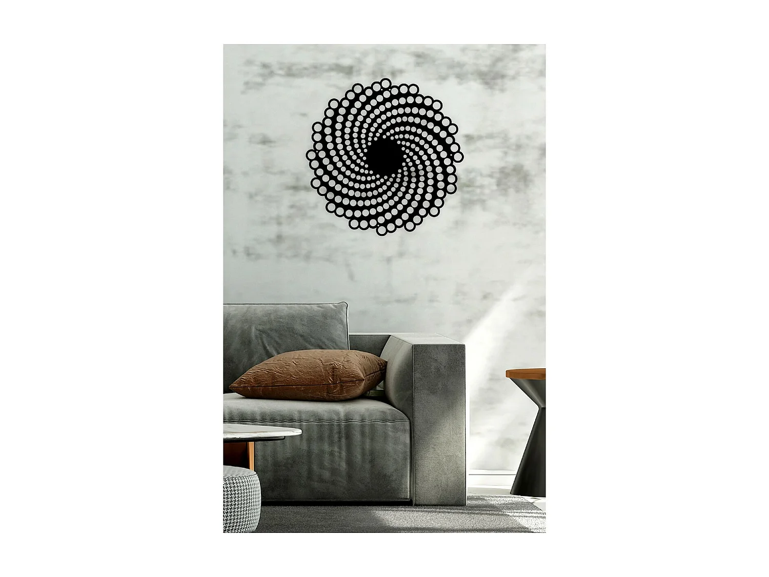 Metalen Decoratie Mandala 1 - Zwart - 50x3x50 cm - EPIKASA