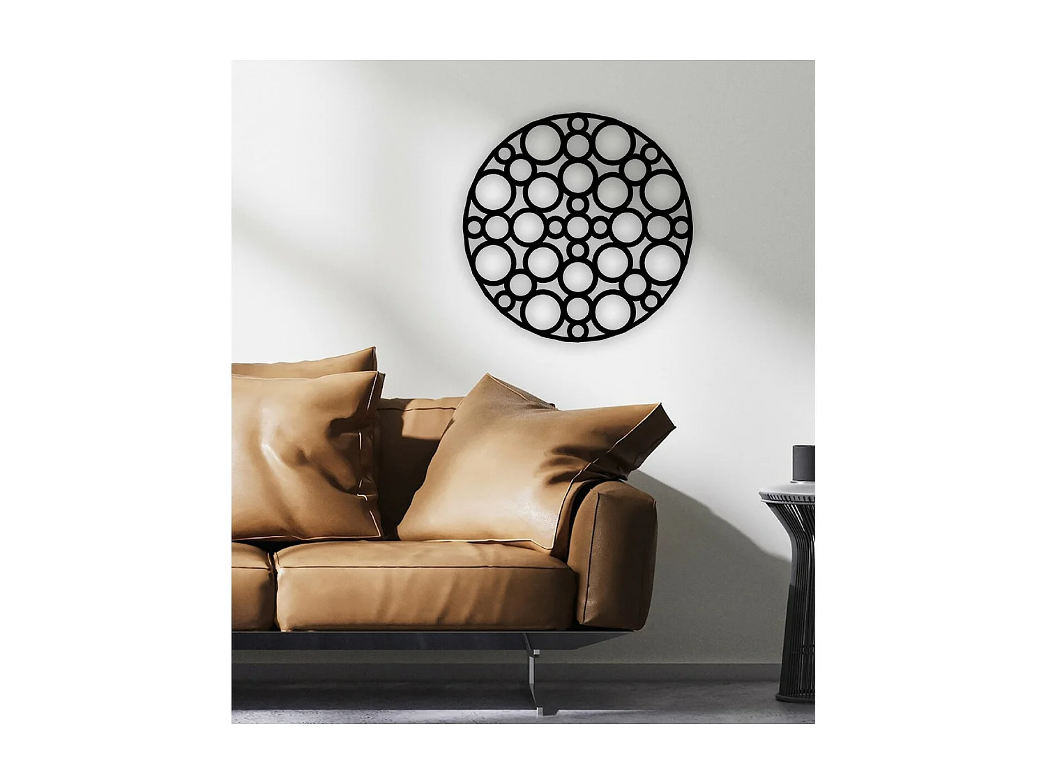 Dekoracja Metalowa Krąg 3, Czarny, 60x3x60 cm, EPIKASA