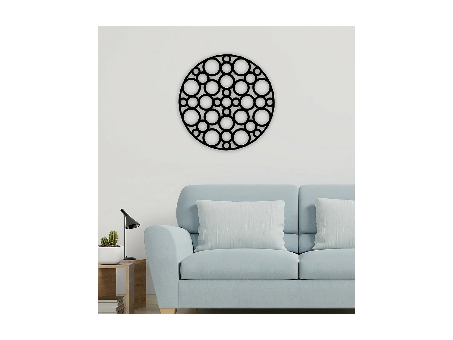 Dekoracja Metalowa Krąg 3, Czarny, 60x3x60 cm, EPIKASA