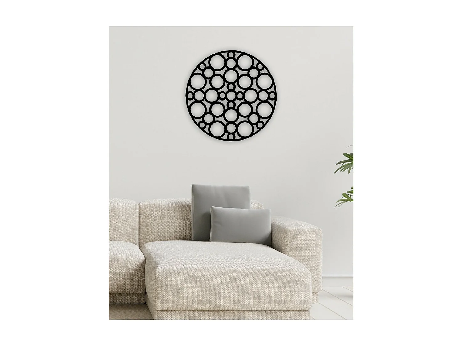 Dekoracja Metalowa Krąg 3, Czarny, 60x3x60 cm, EPIKASA