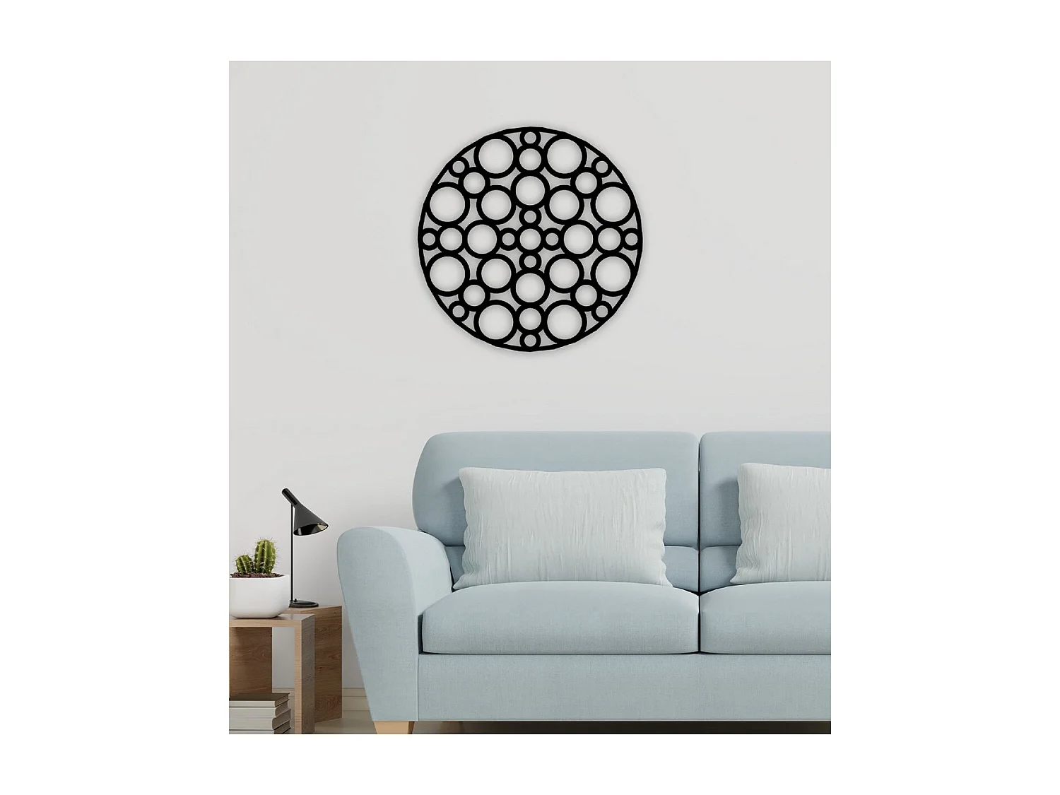 Dekoracja Metalowa Krąg 3, Czarny, 60x3x60 cm, EPIKASA