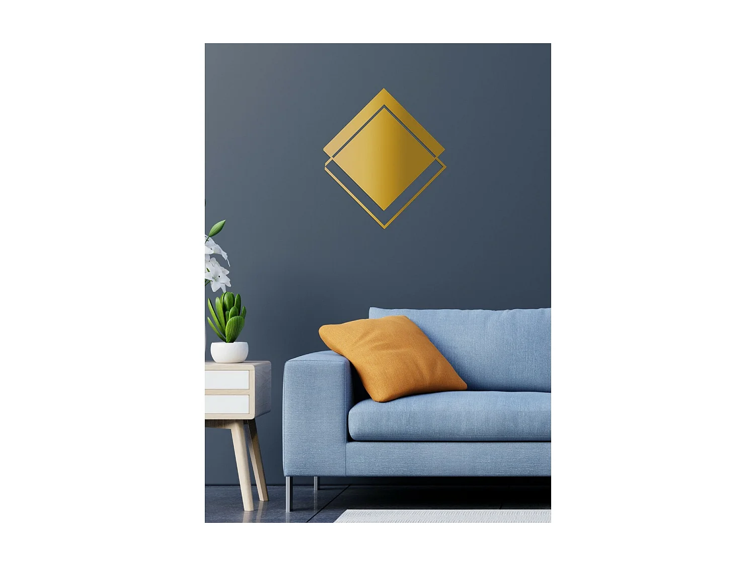 Dekoracja Metalowa Rombi 3, Złoto, 50x3x57 cm, EPIKASA