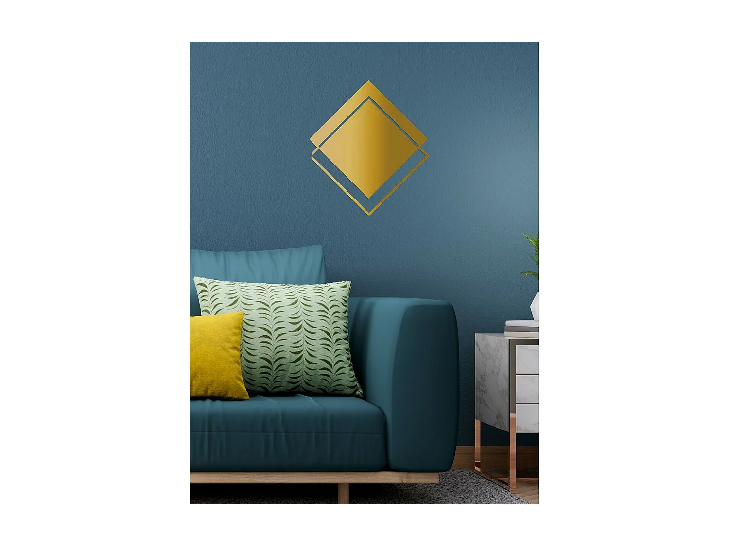 Dekoracja Metalowa Rombi 3, Złoto, 50x3x57 cm, EPIKASA