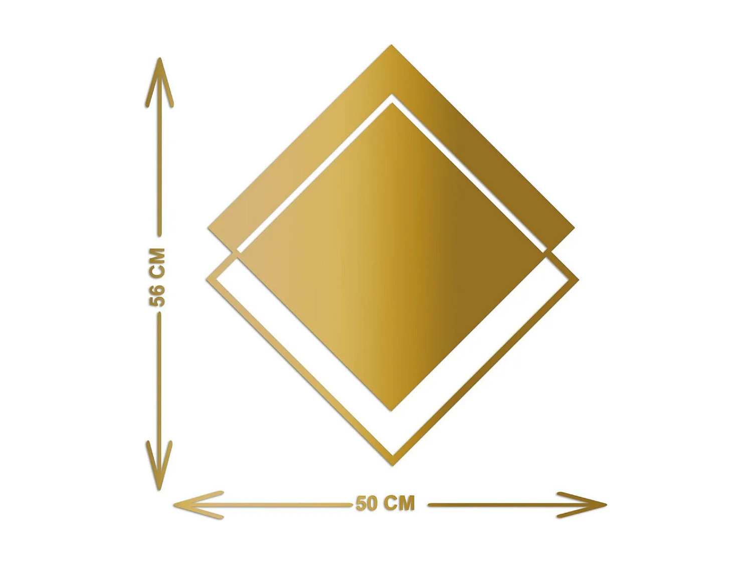 Dekoracja Metalowa Rombi 3, Złoto, 50x3x57 cm, EPIKASA