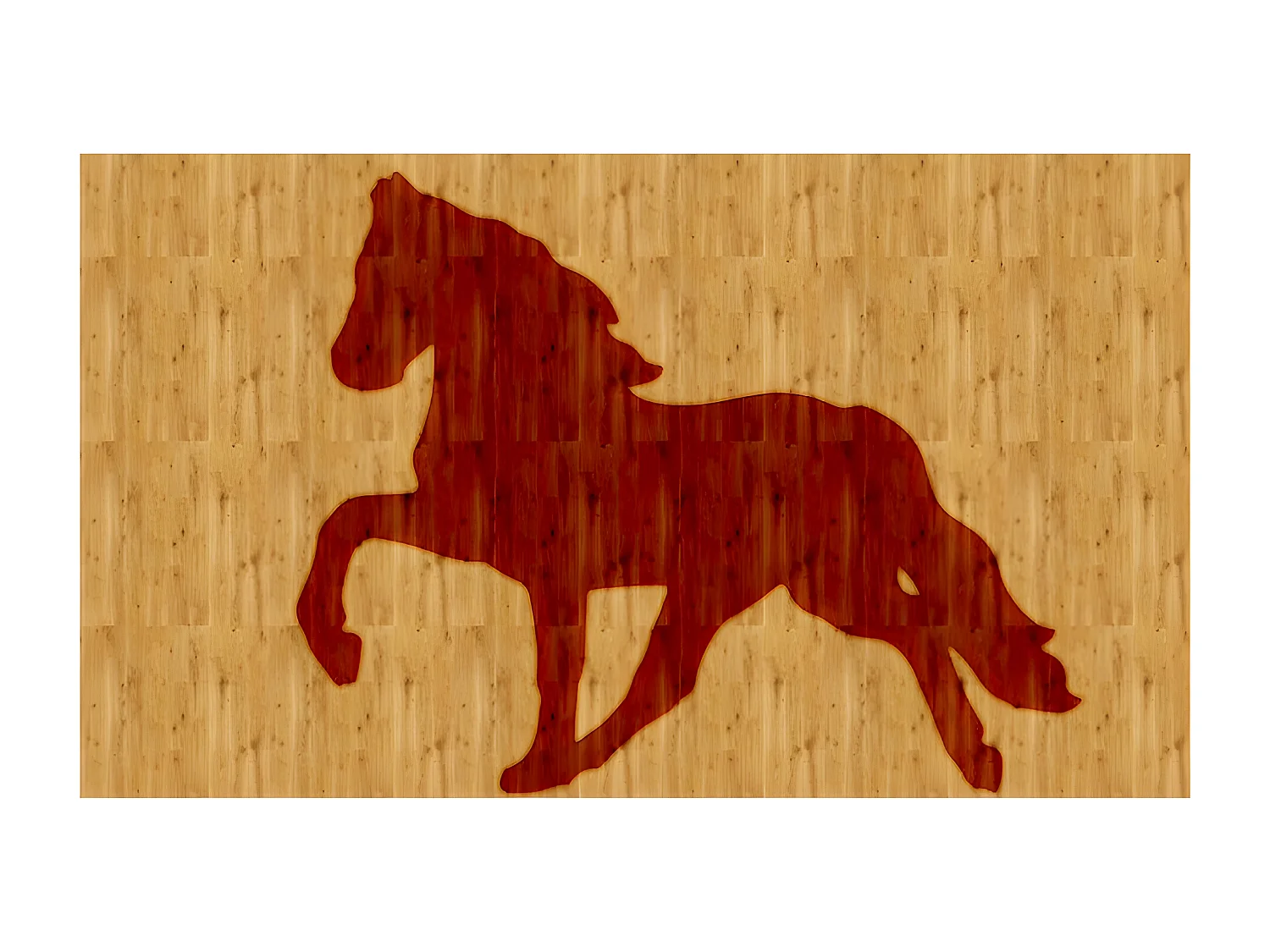 Dekoracja z Metalu i Drewna Koń 1, Drewno, 50x1,8x29 cm, EPIKASA