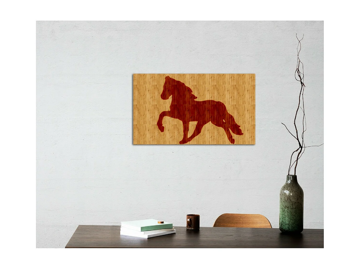 Dekoracja z Metalu i Drewna Koń 1, Drewno, 50x1,8x29 cm, EPIKASA