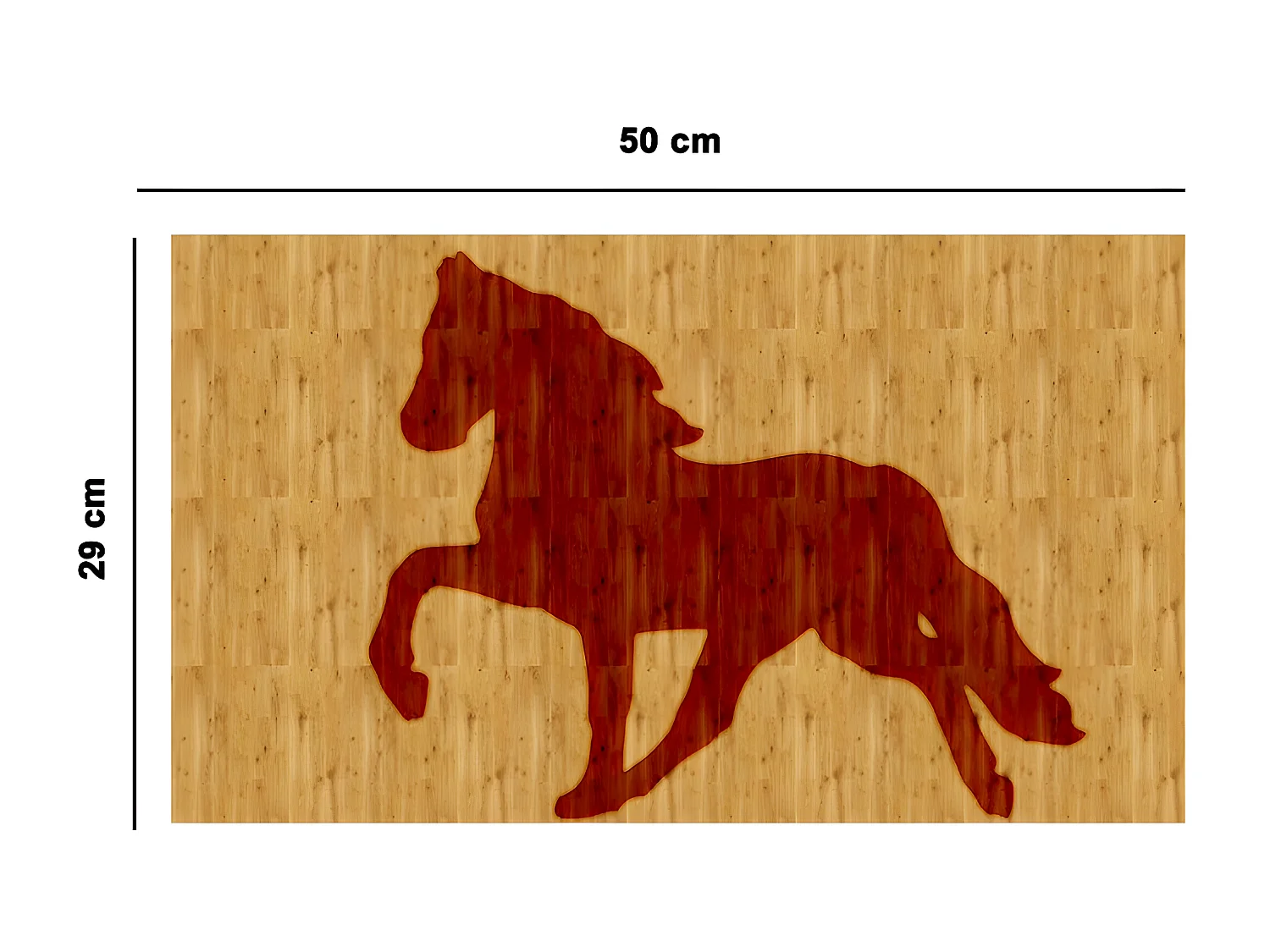 Dekoracja z Metalu i Drewna Koń 1, Drewno, 50x1,8x29 cm, EPIKASA