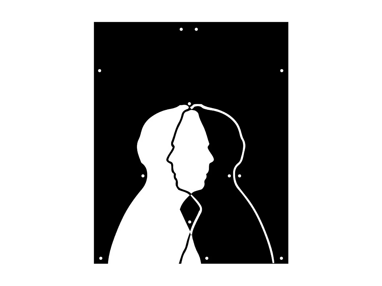 Decoração em Metal União, Preto, 32x3x40 cm, EPIKASA