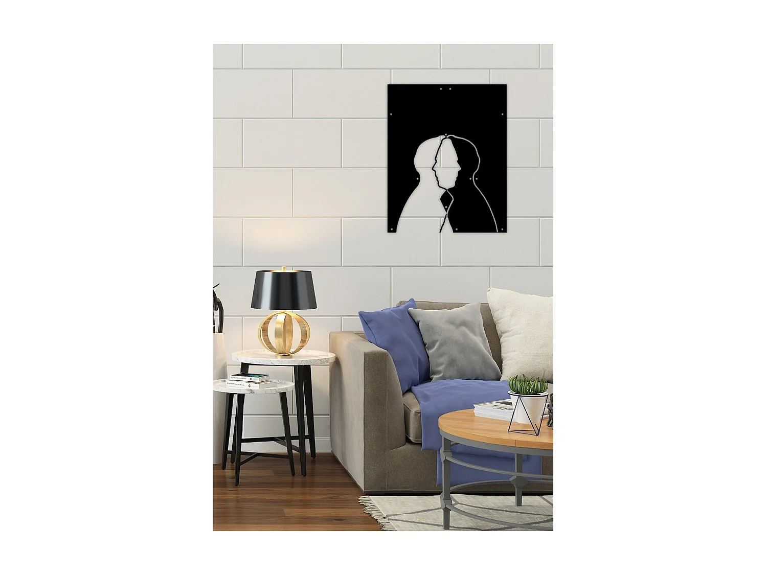 Decoração em Metal União, Preto, 32x3x40 cm, EPIKASA