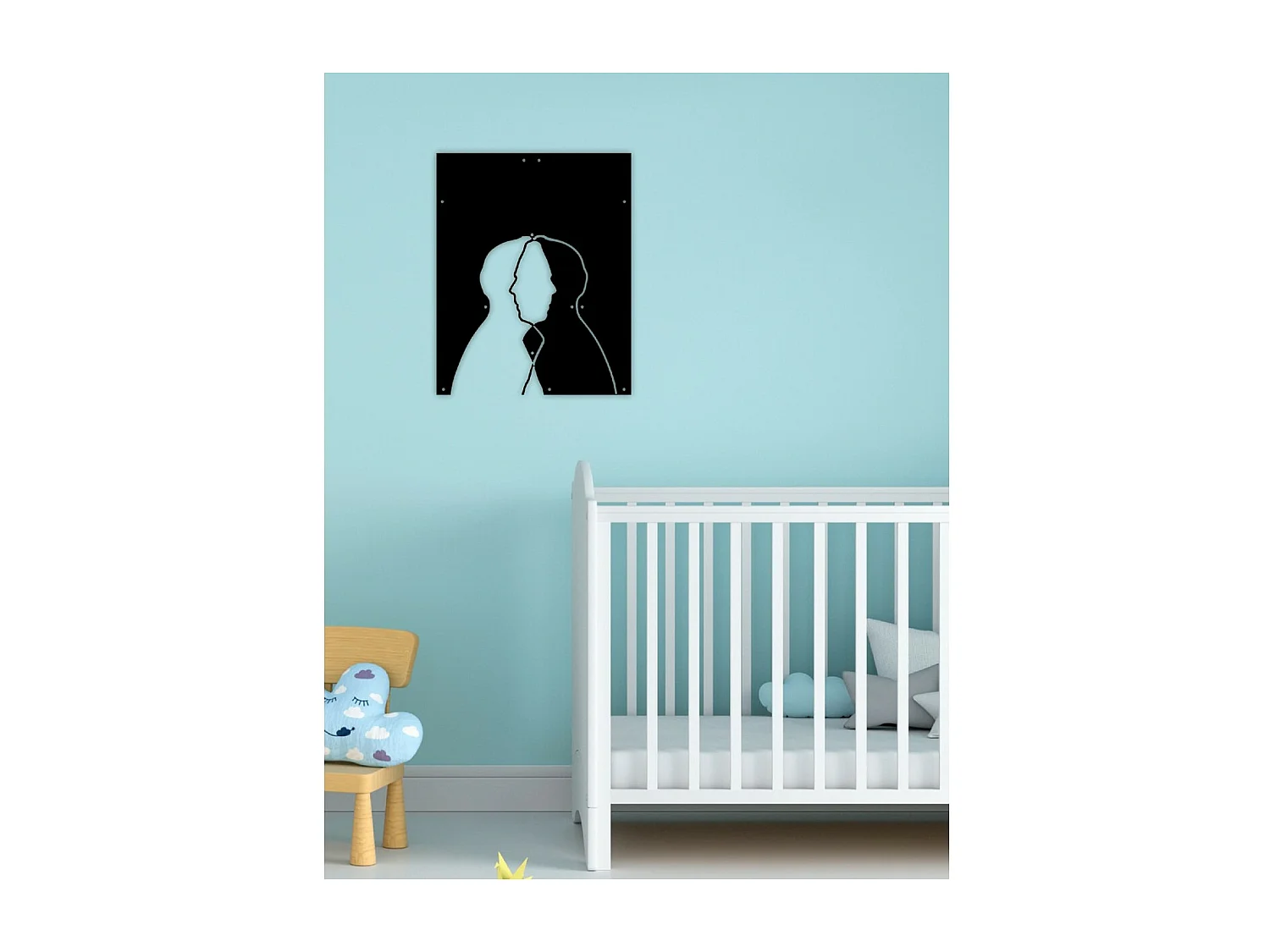 Decoração em Metal União, Preto, 32x3x40 cm, EPIKASA