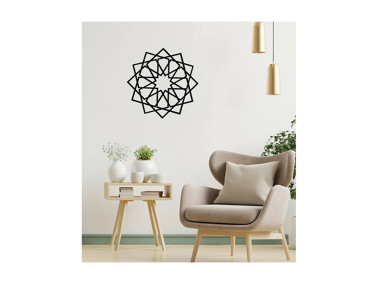 Decoração em Metal Flor 1, Preto, 50x3x49 cm, EPIKASA