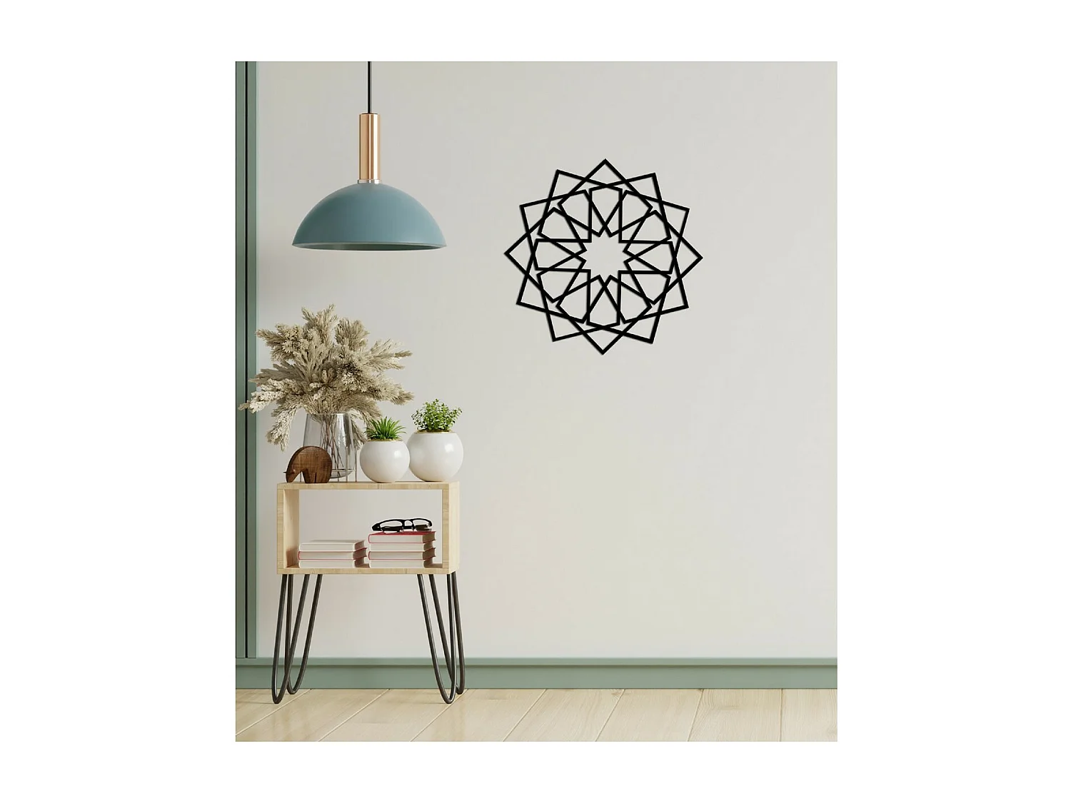 Decoração em Metal Flor 1, Preto, 50x3x49 cm, EPIKASA