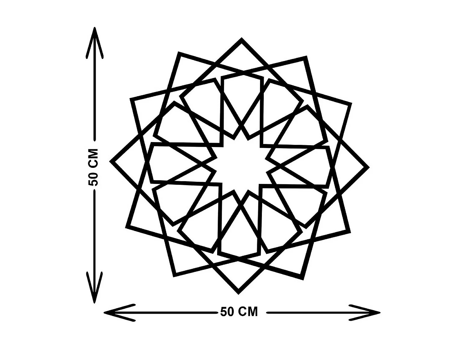 Decoração em Metal Flor 1, Preto, 50x3x49 cm, EPIKASA