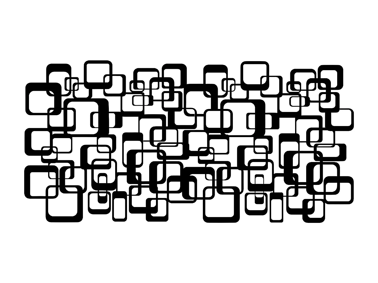 Metalen Decoratie Vierkantjes - Zwart - 101x3x50 cm - EPIKASA