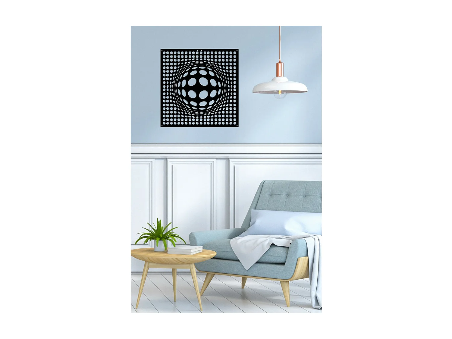 Décoration en Métal Sphère, Noir, 45x3x45 cm, EPIKASA