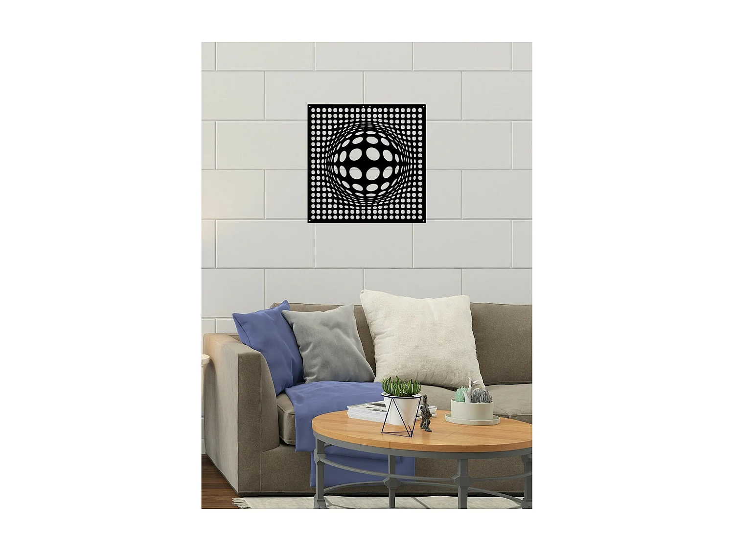 Décoration en Métal Sphère, Noir, 45x3x45 cm, EPIKASA