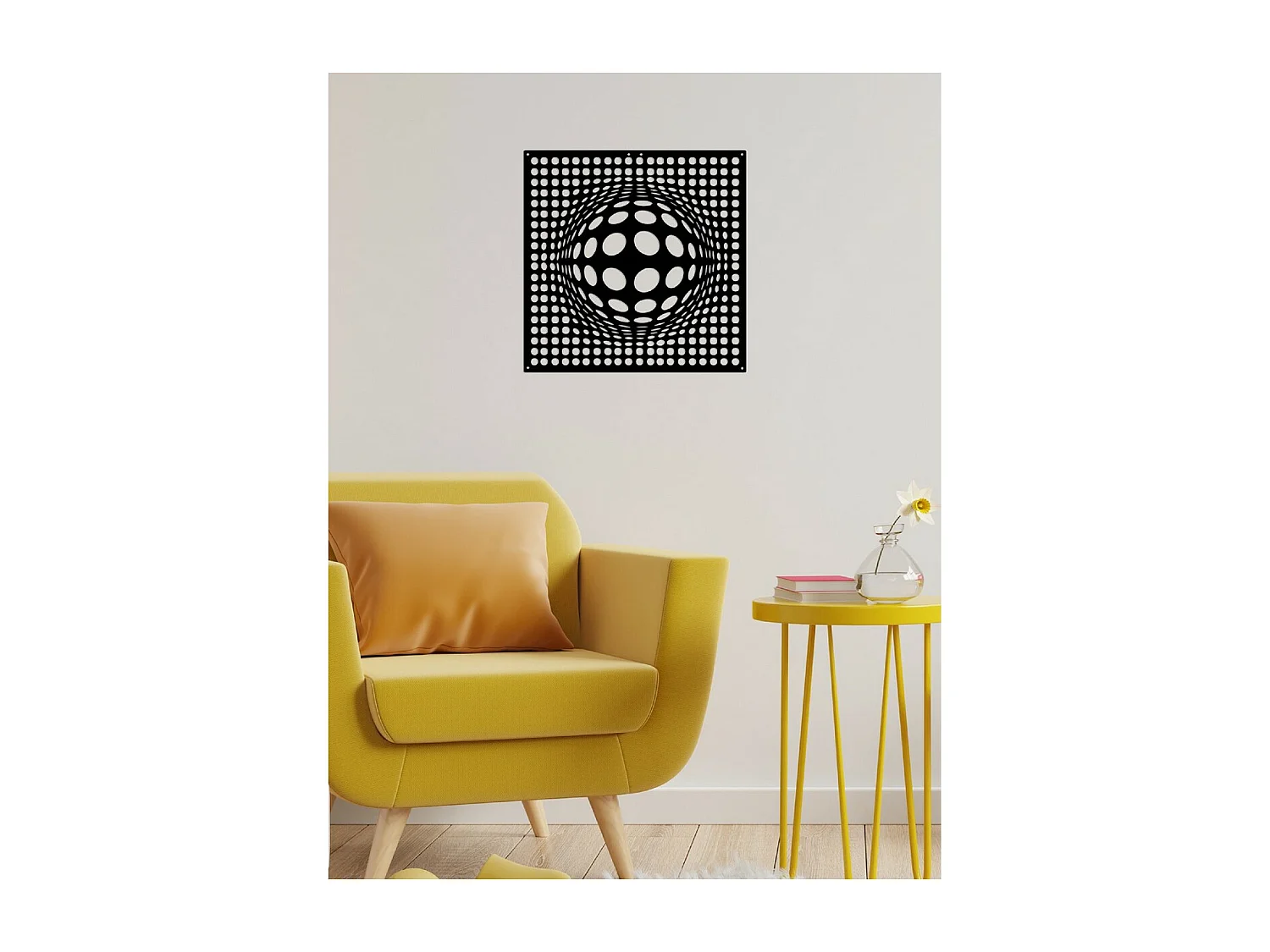 Décoration en Métal Sphère, Noir, 45x3x45 cm, EPIKASA