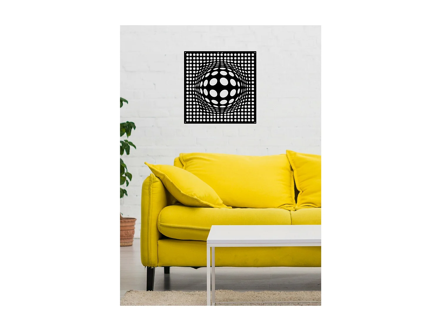 Décoration en Métal Sphère, Noir, 45x3x45 cm, EPIKASA